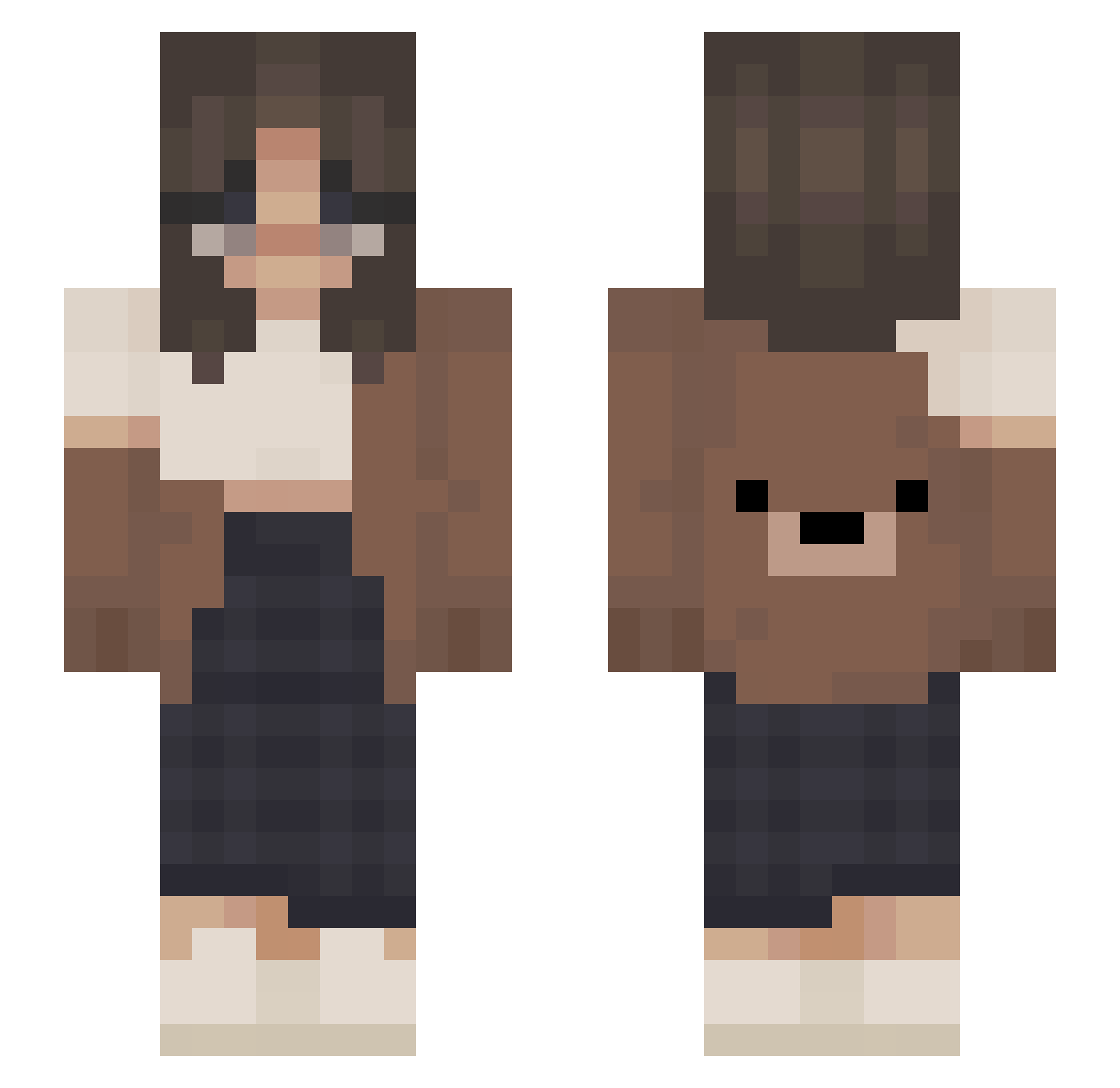 Marsne Minecraft skin, front and back view