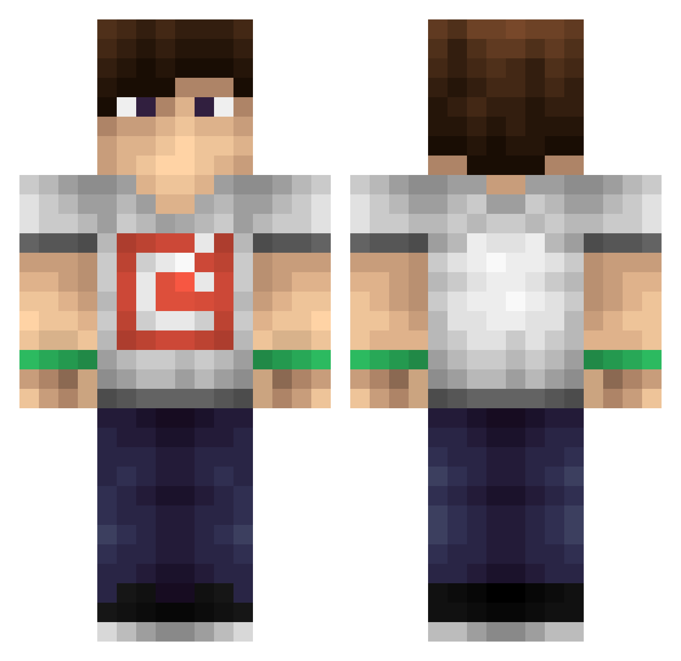 Gener1c Minecraft skin, front and back view