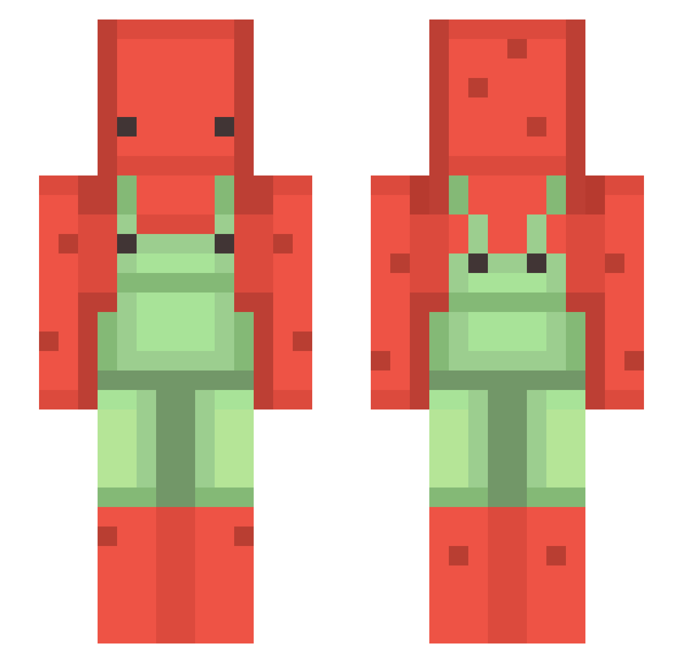 ratattooey Minecraft skin, front and back view