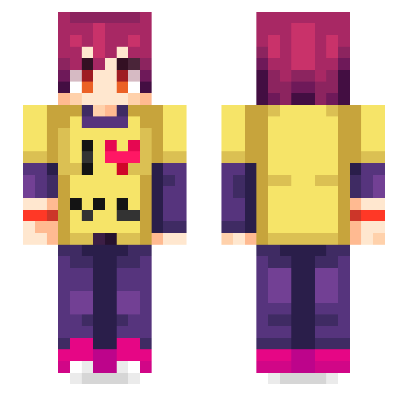 ShoXn Minecraft skin, front and back view