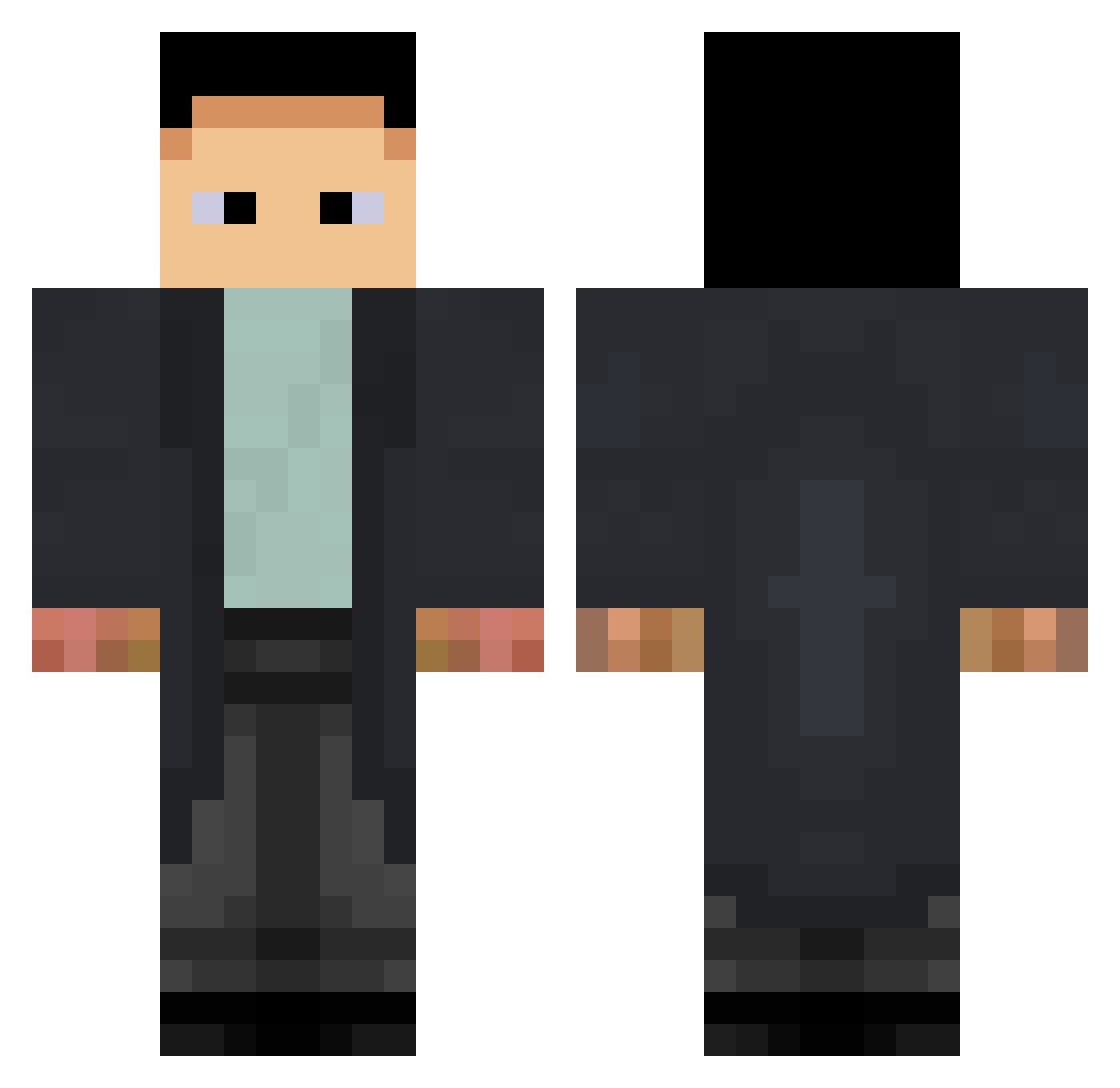 yukyikk Minecraft skin, front and back view