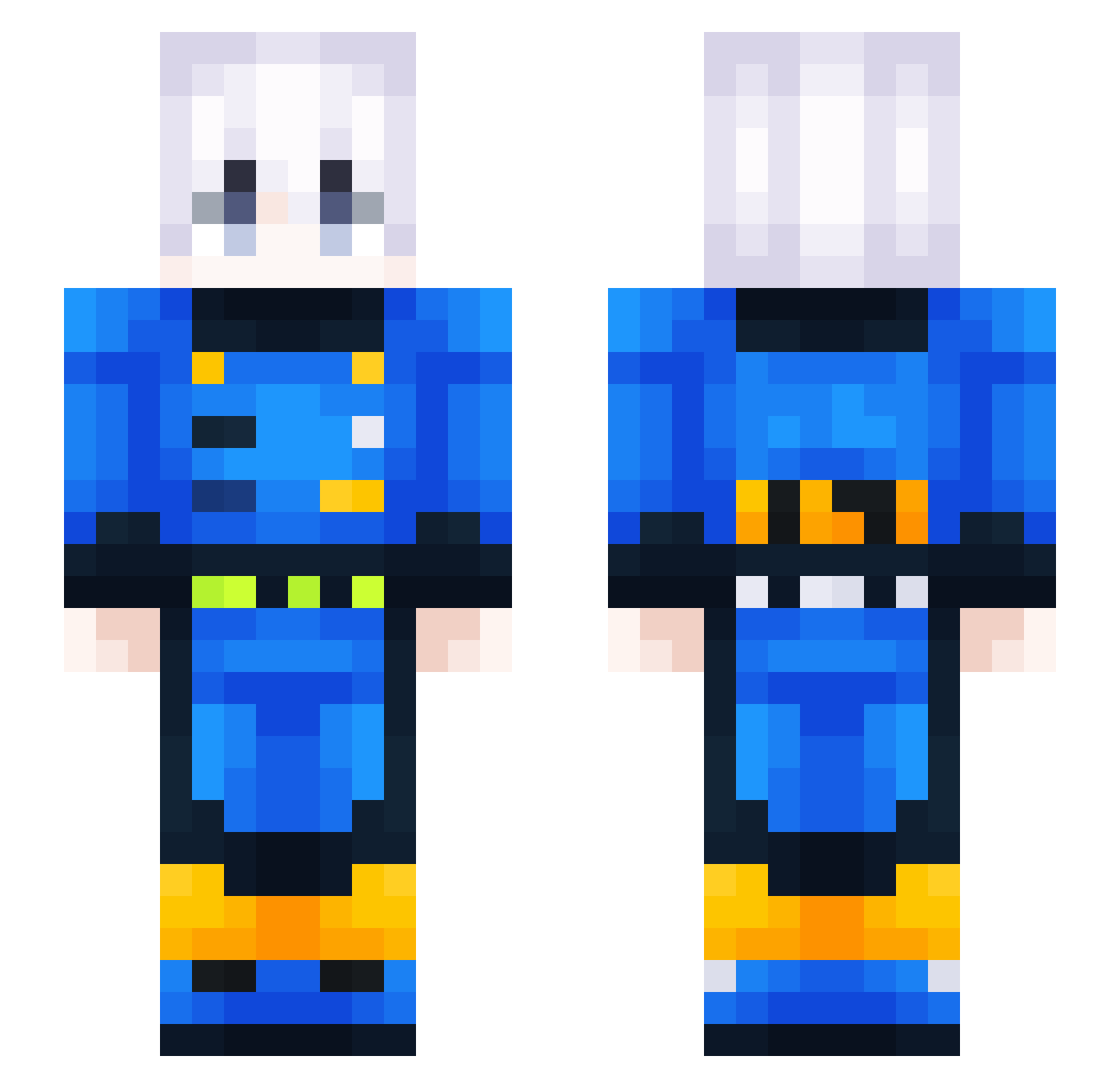 Venetostqto Minecraft skin, front and back view