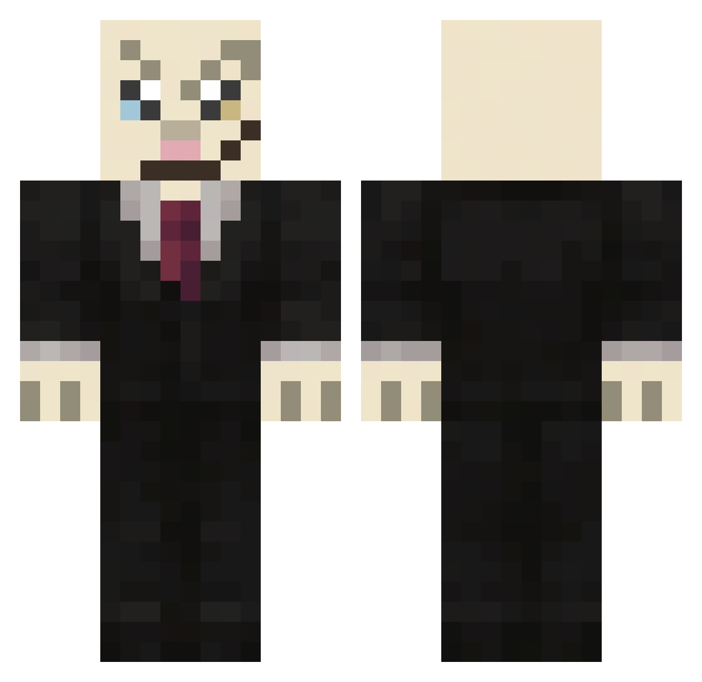 JBytee Minecraft skin, front and back view