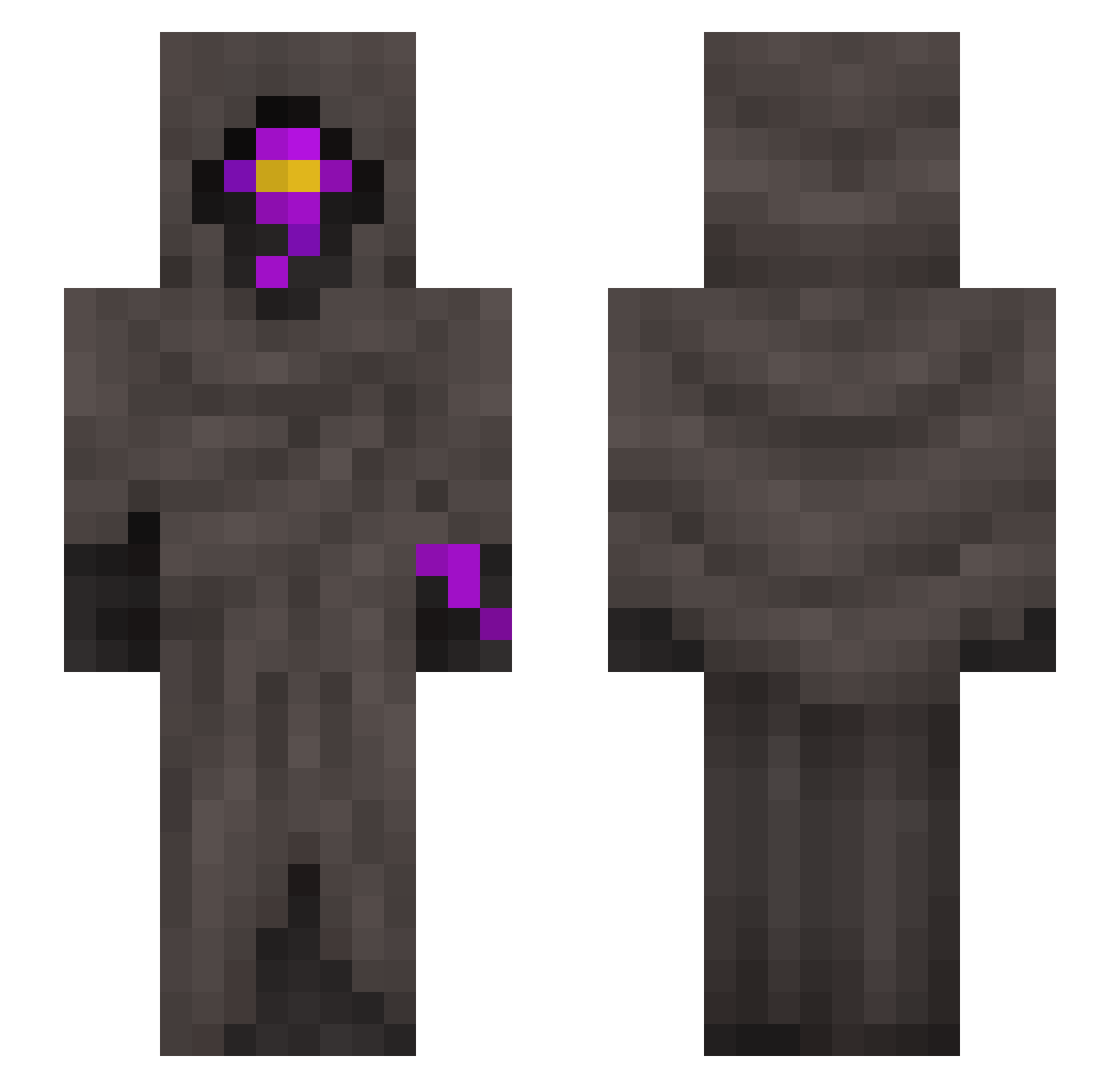 Nebula11235 Minecraft skin, front and back view