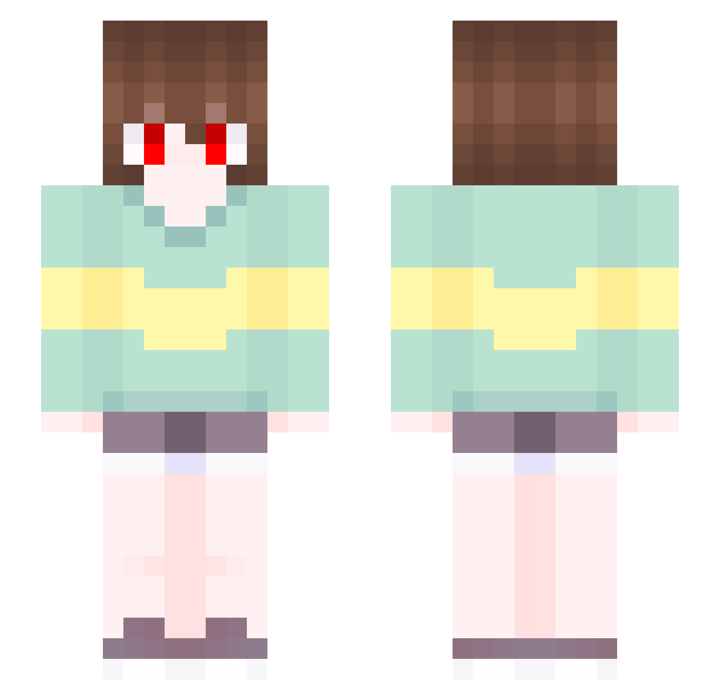 HFERLXN Minecraft skin, front and back view