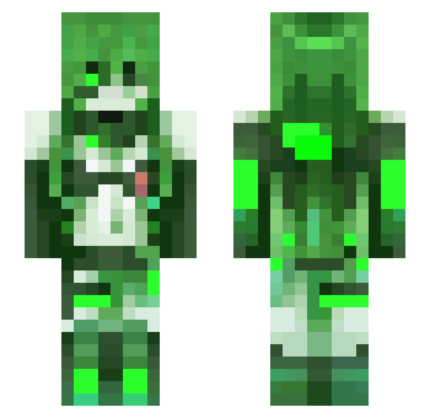 Viridyn Minecraft skin, front and back view