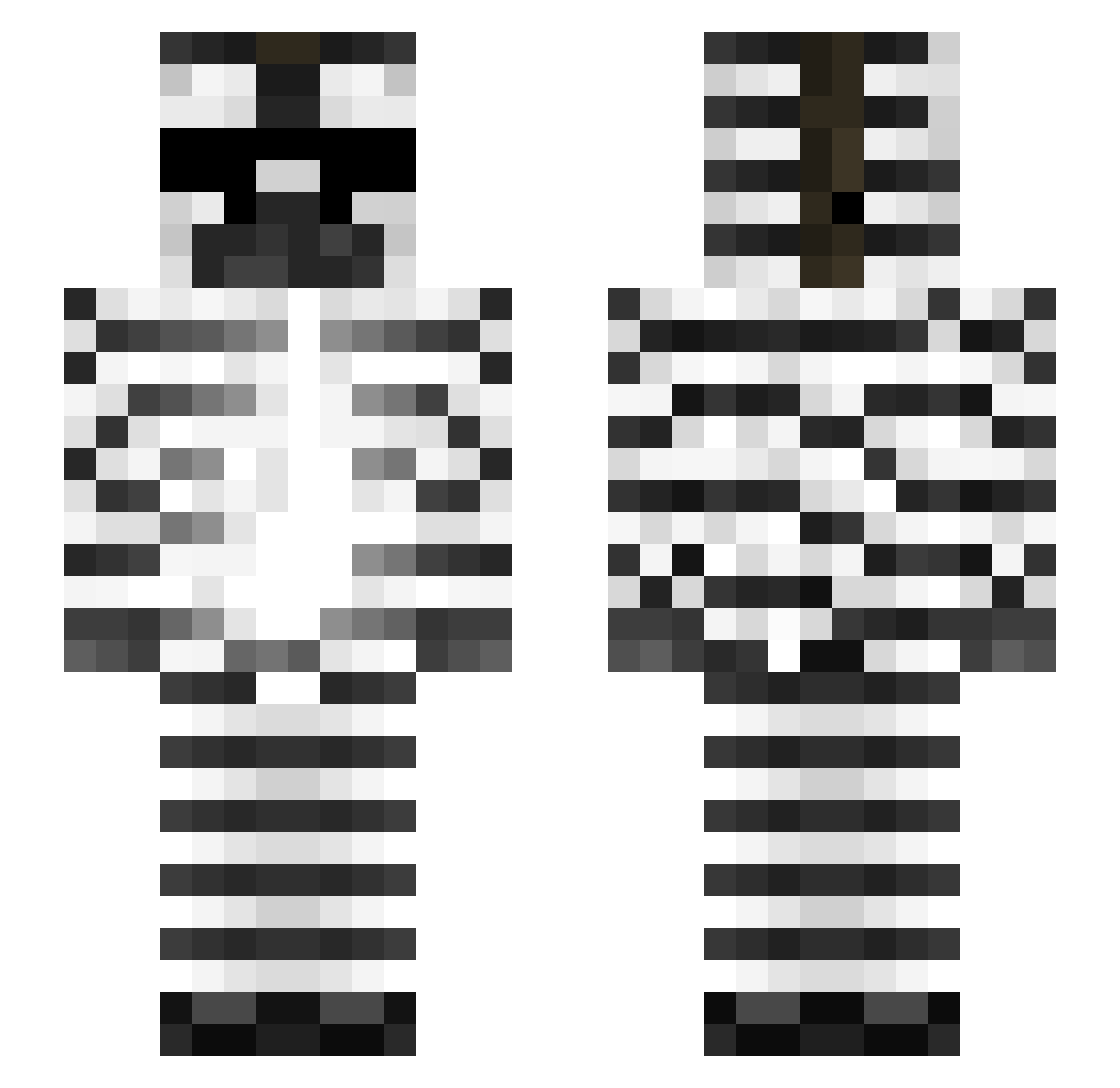 minetura Minecraft skin, front and back view