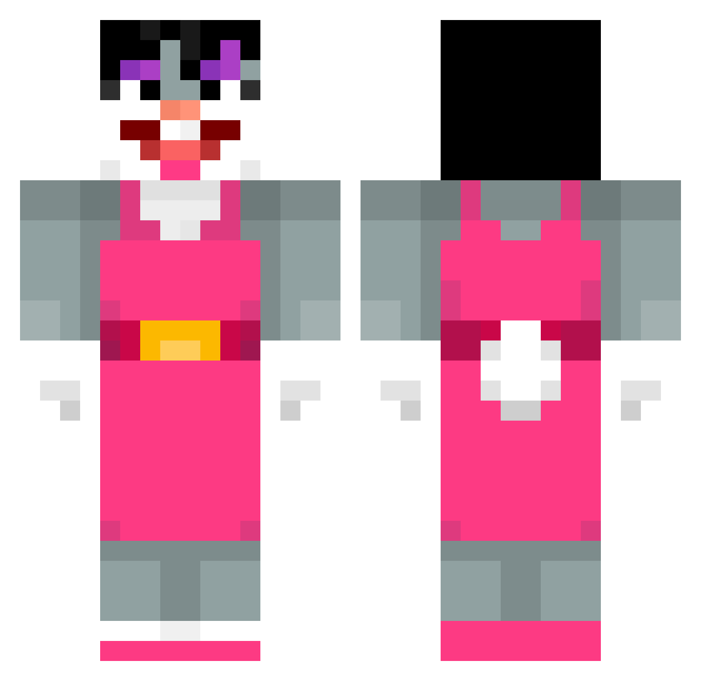 waspskull Minecraft skin, front and back view