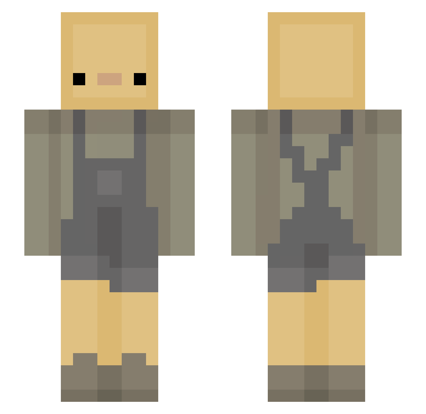 reestil Minecraft skin, front and back view