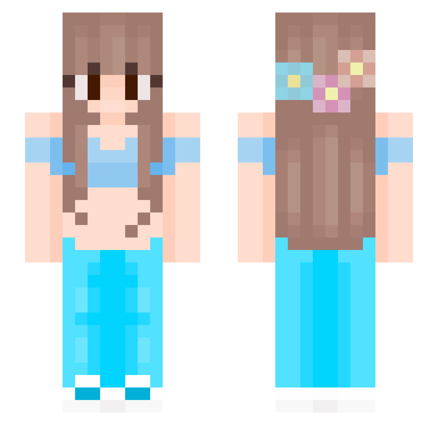 wordiness Minecraft skin, front and back view