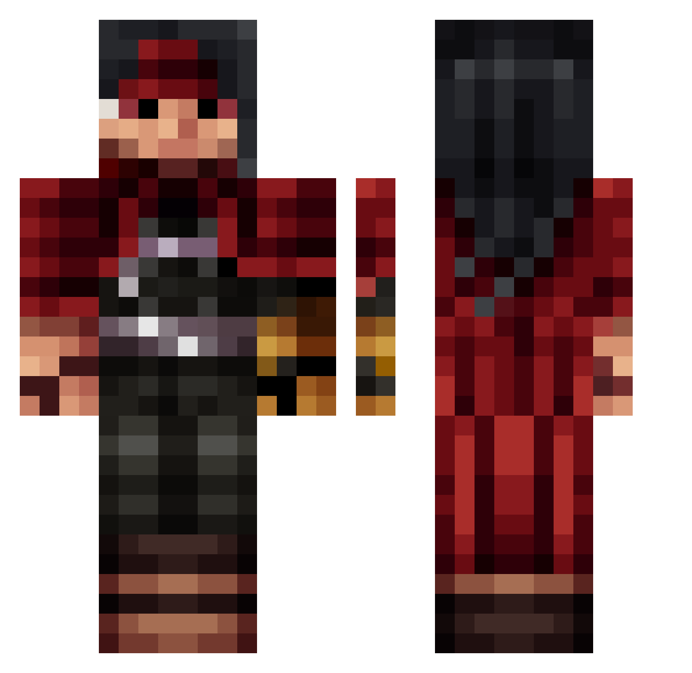 exothermal Minecraft skin, front and back view