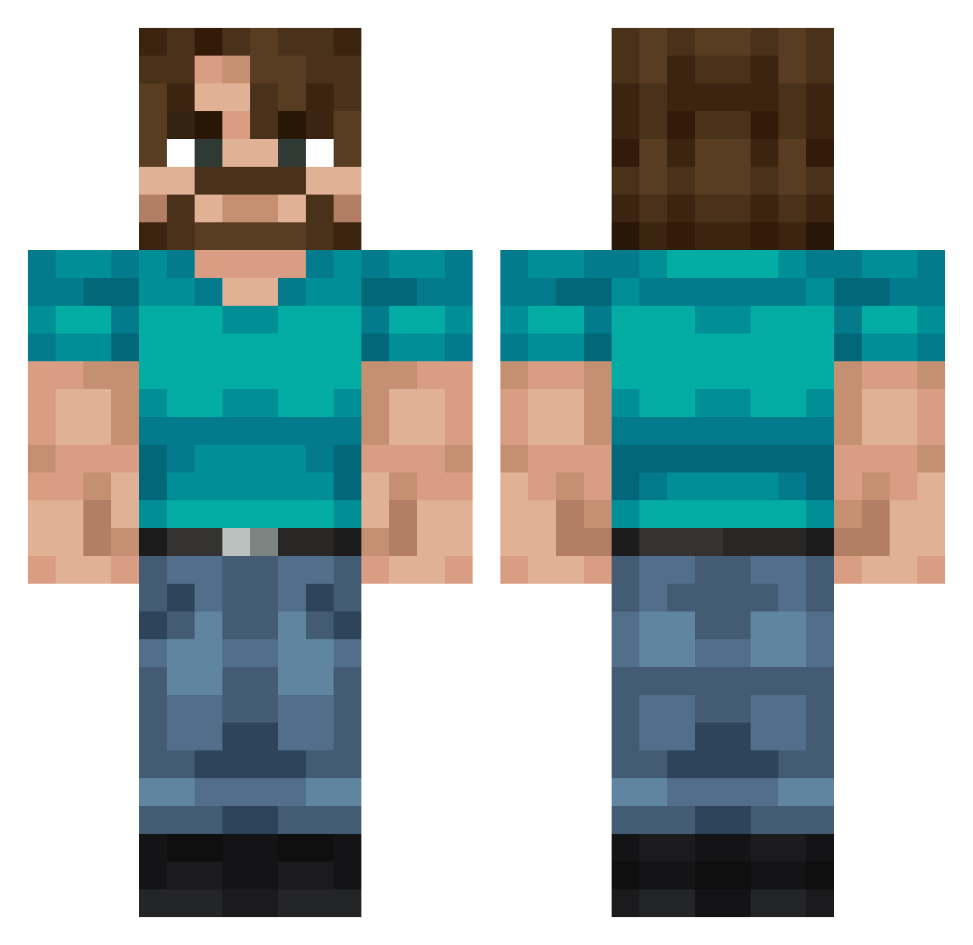 Poklib Minecraft skin, front and back view