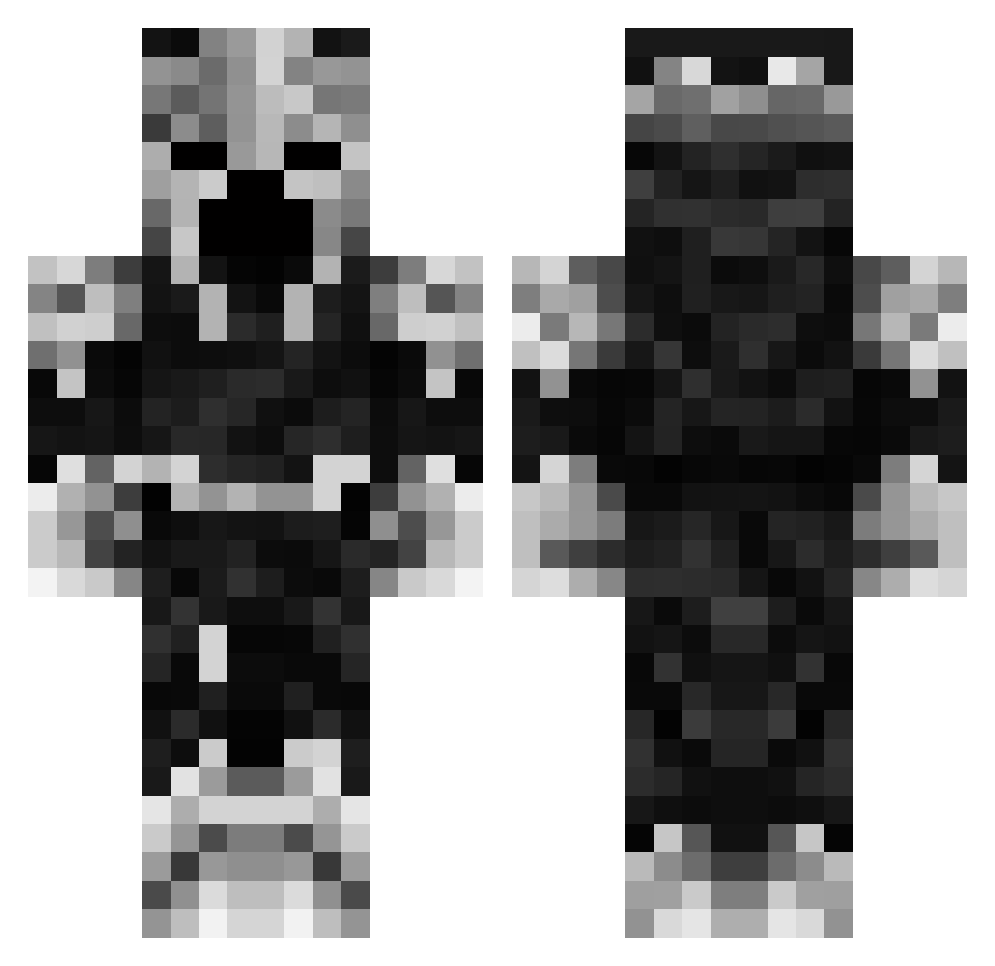Recolonise Minecraft skin, front and back view