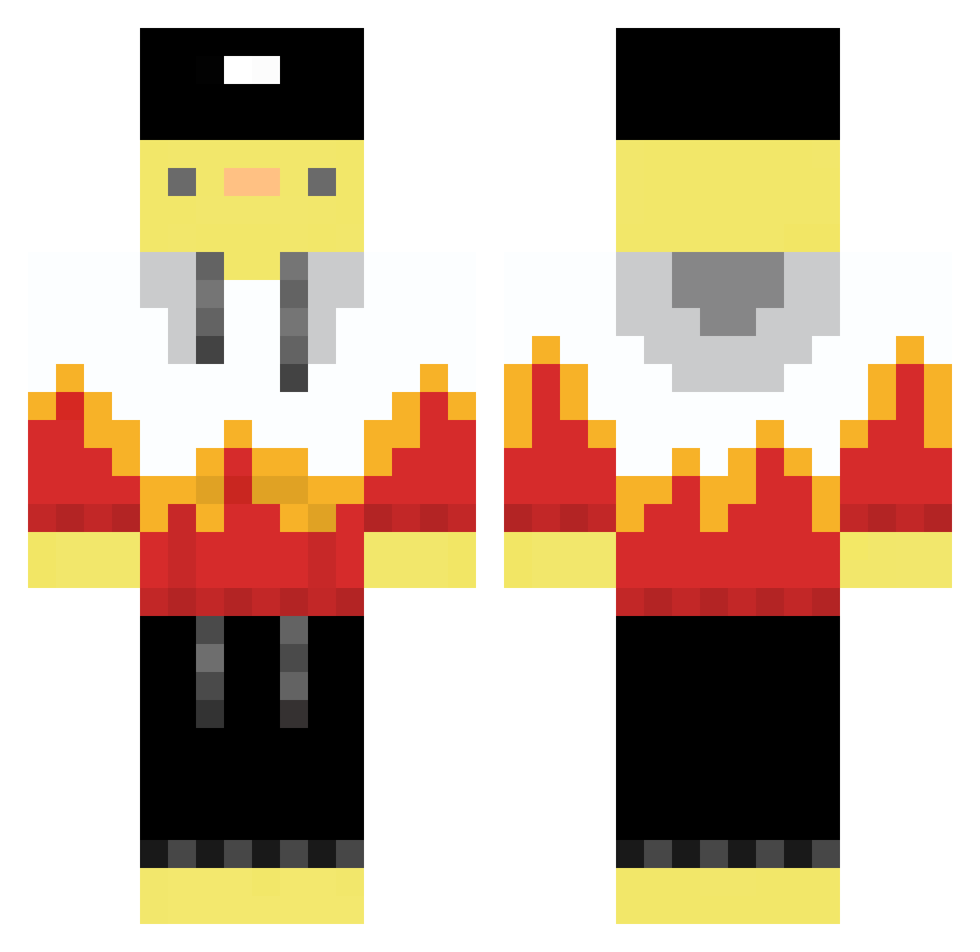 SimoGoat Minecraft skin, front and back view