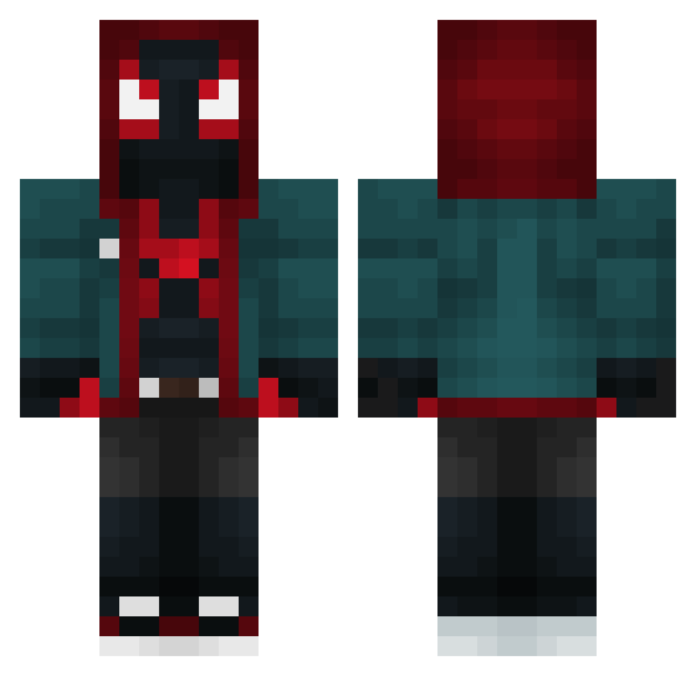 R00t_314 Minecraft skin, front and back view