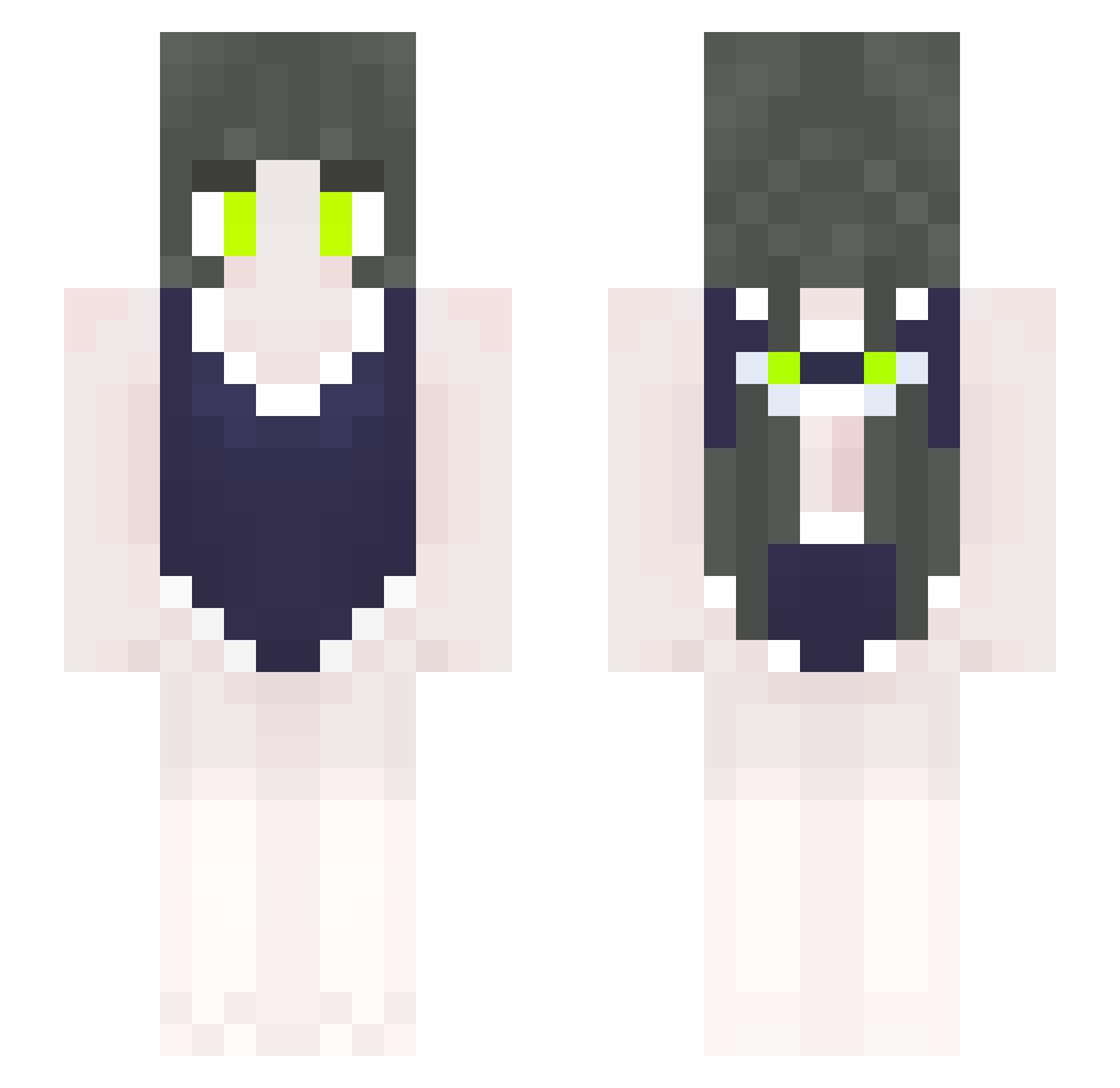 XcKings Minecraft skin, front and back view