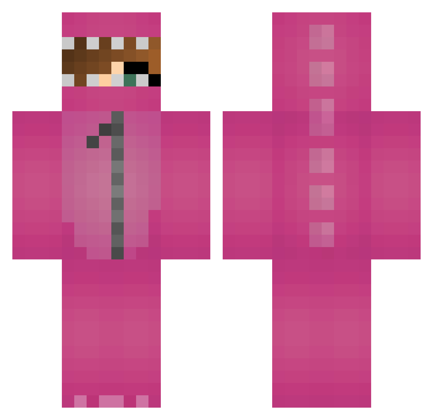 Storph Minecraft skin, front and back view