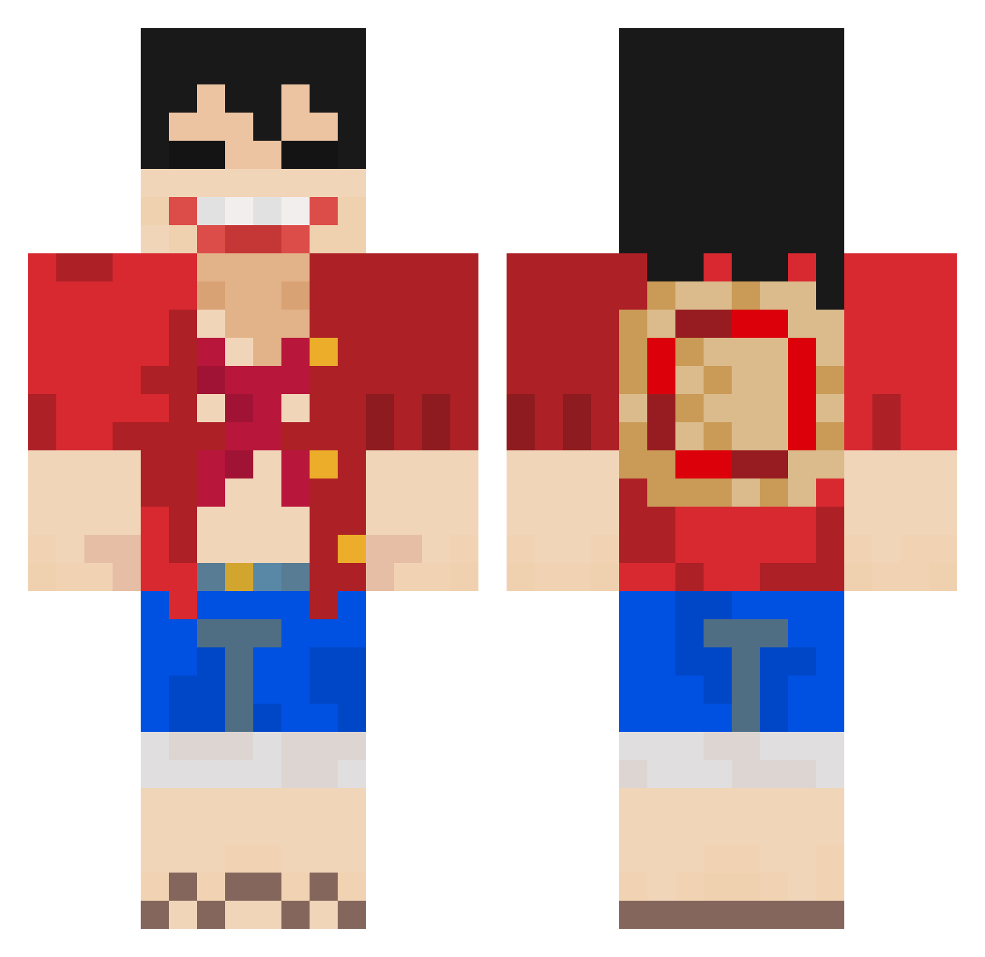 xdBoxMan Minecraft skin, front and back view
