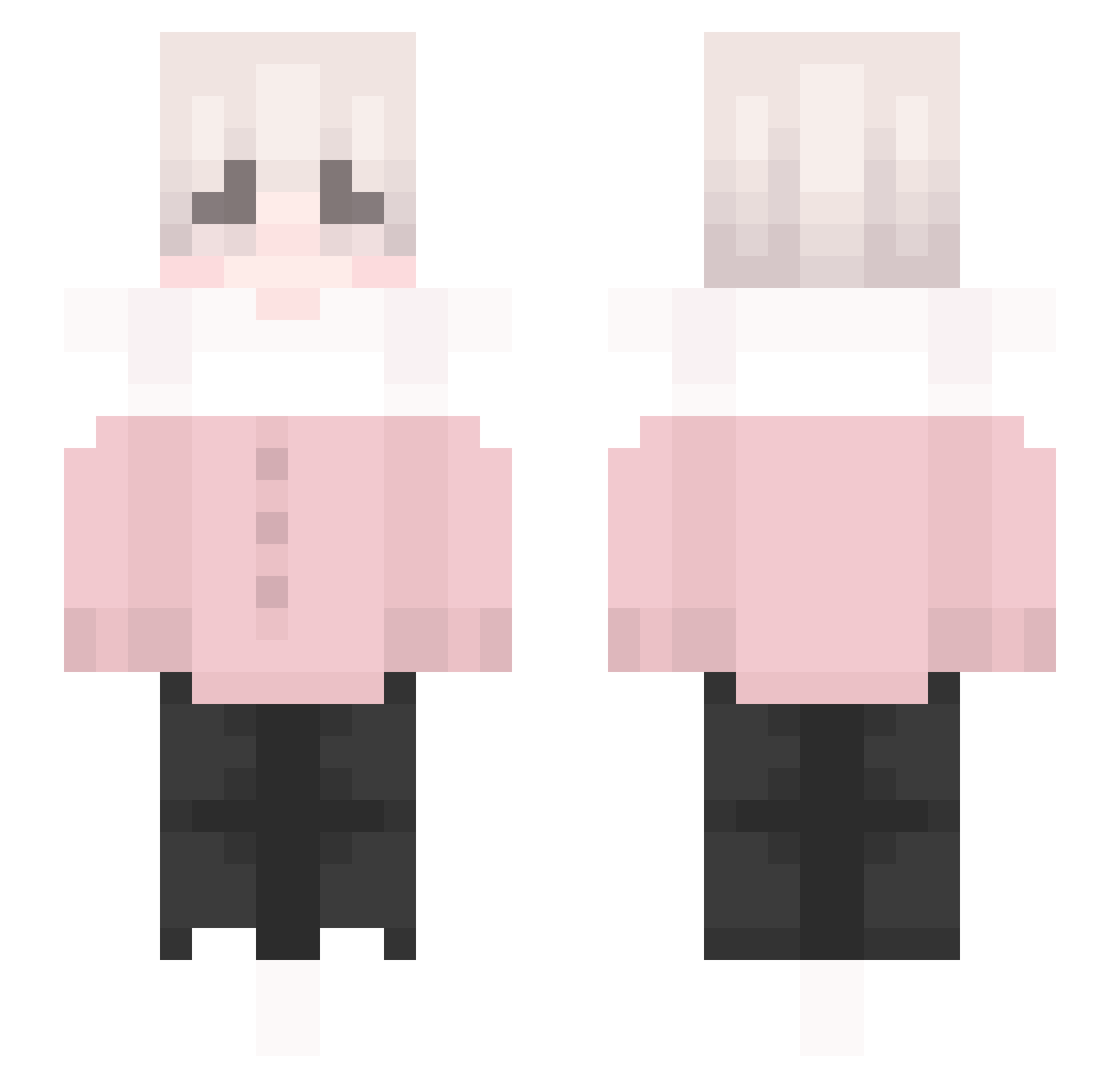 Zerfulx Minecraft skin, front and back view