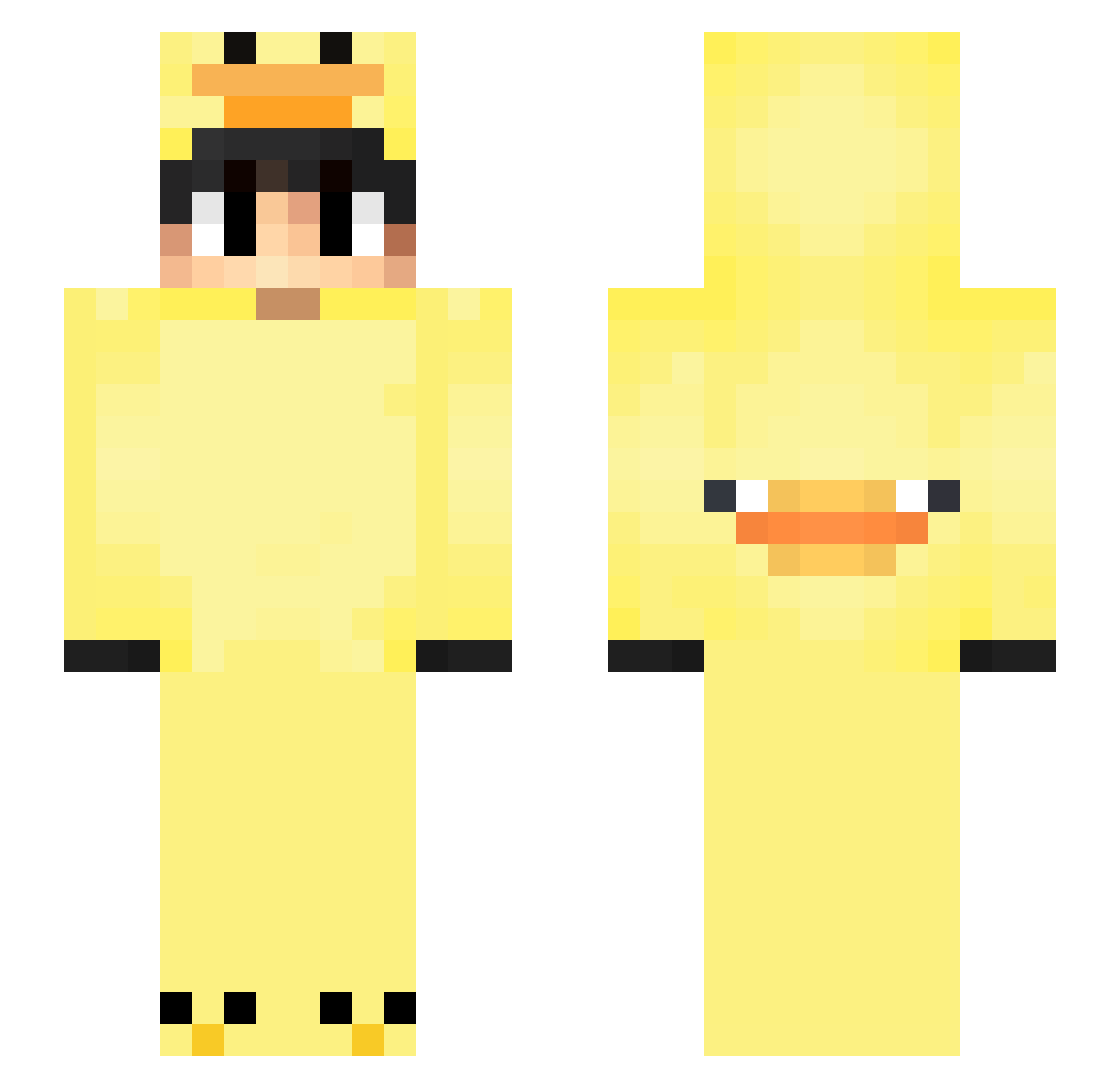 Ente_DC Minecraft skin, front and back view