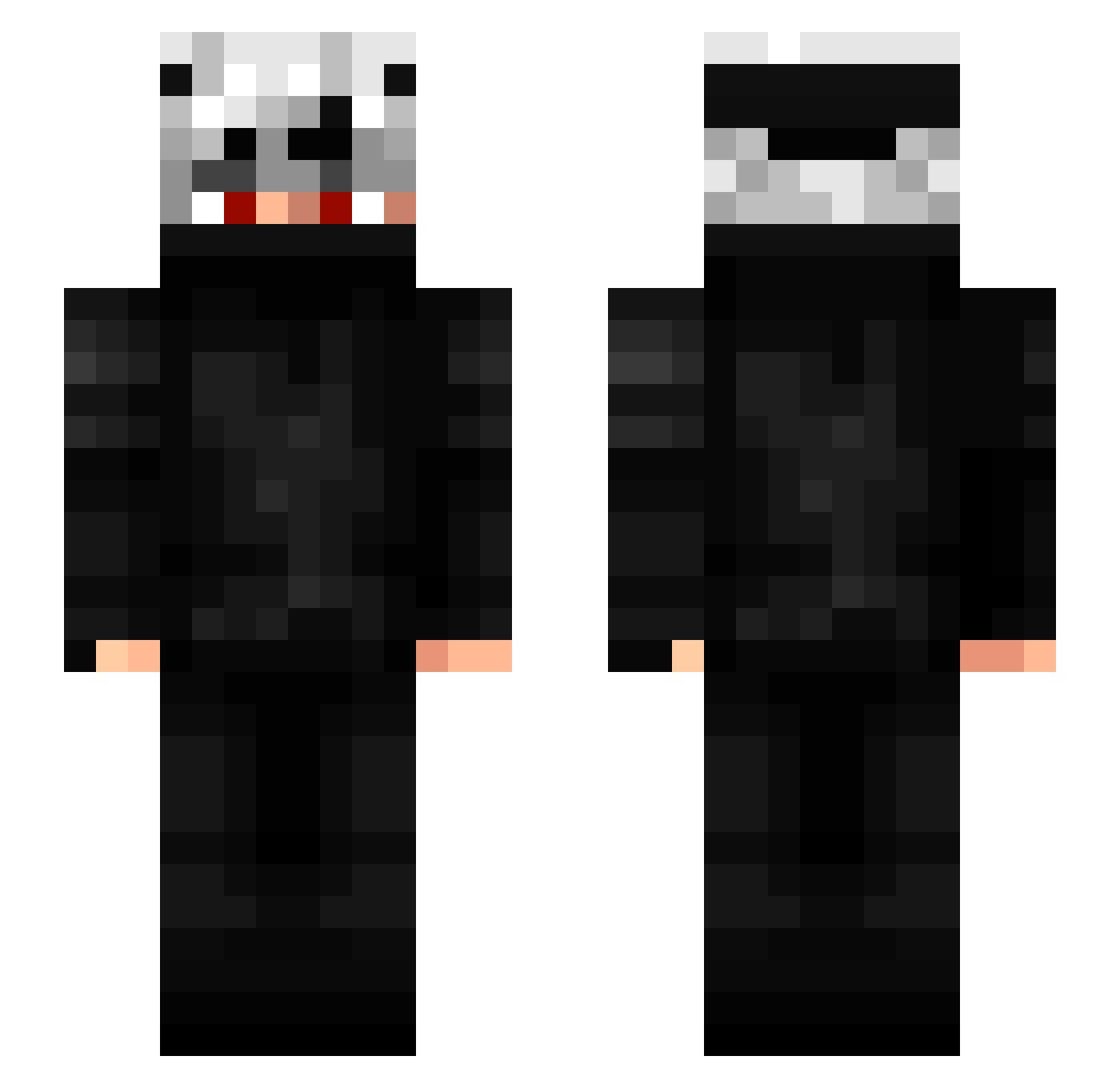 WorldEditMe Minecraft skin, front and back view
