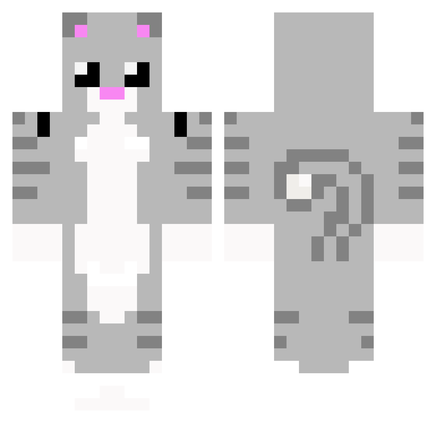 wow Minecraft skin, front and back view