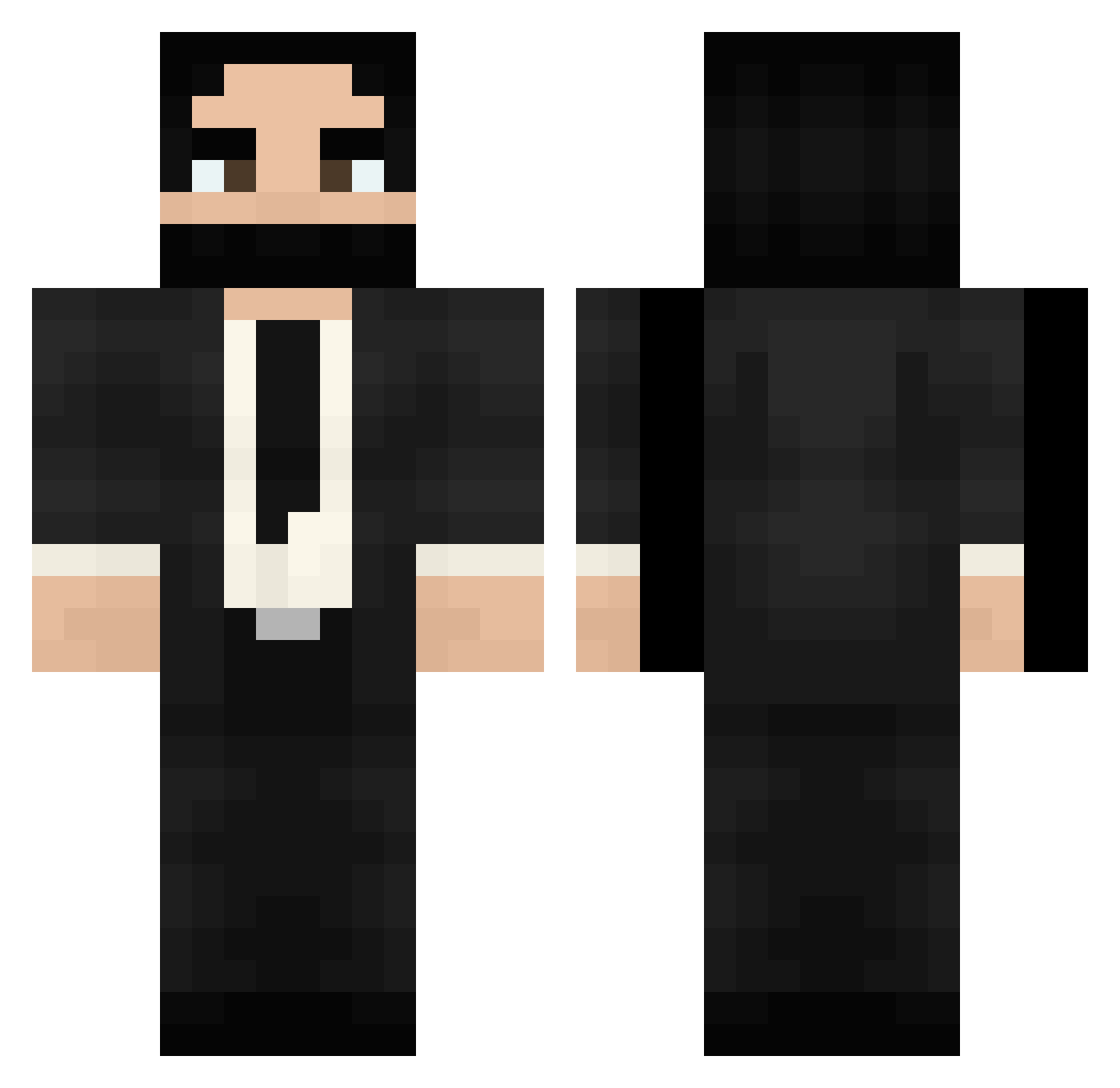 zazoi Minecraft skin, front and back view