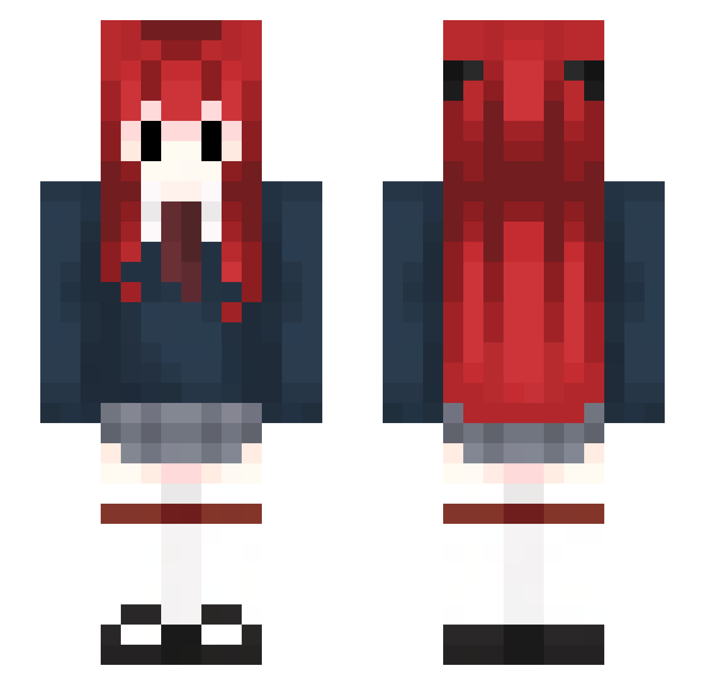 Vlurka Minecraft skin, front and back view
