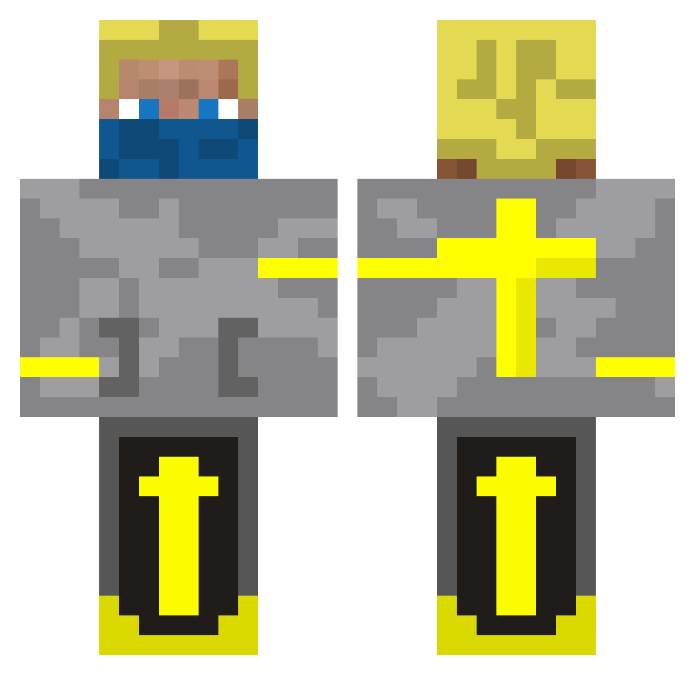 FeuerBatman Minecraft skin, front and back view