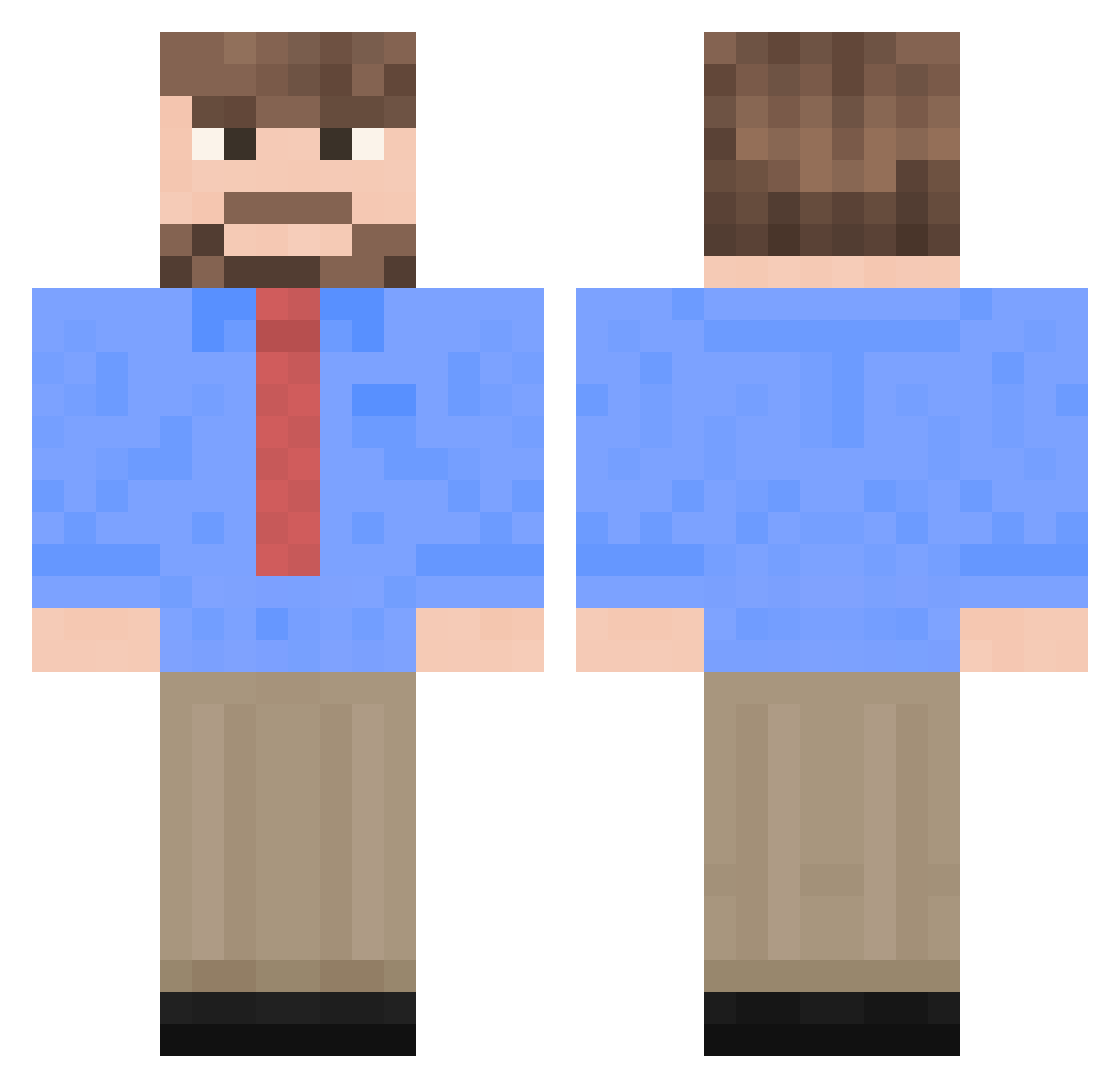 Profesorr_Pilot Minecraft skin, front and back view