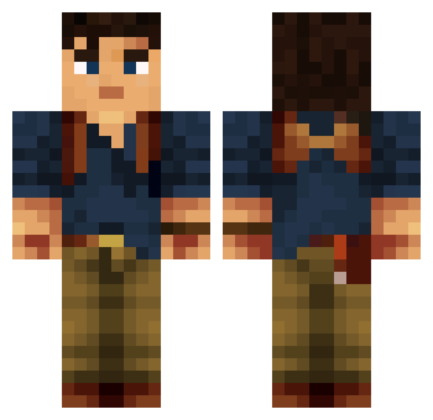 Daprince Minecraft skin, front and back view