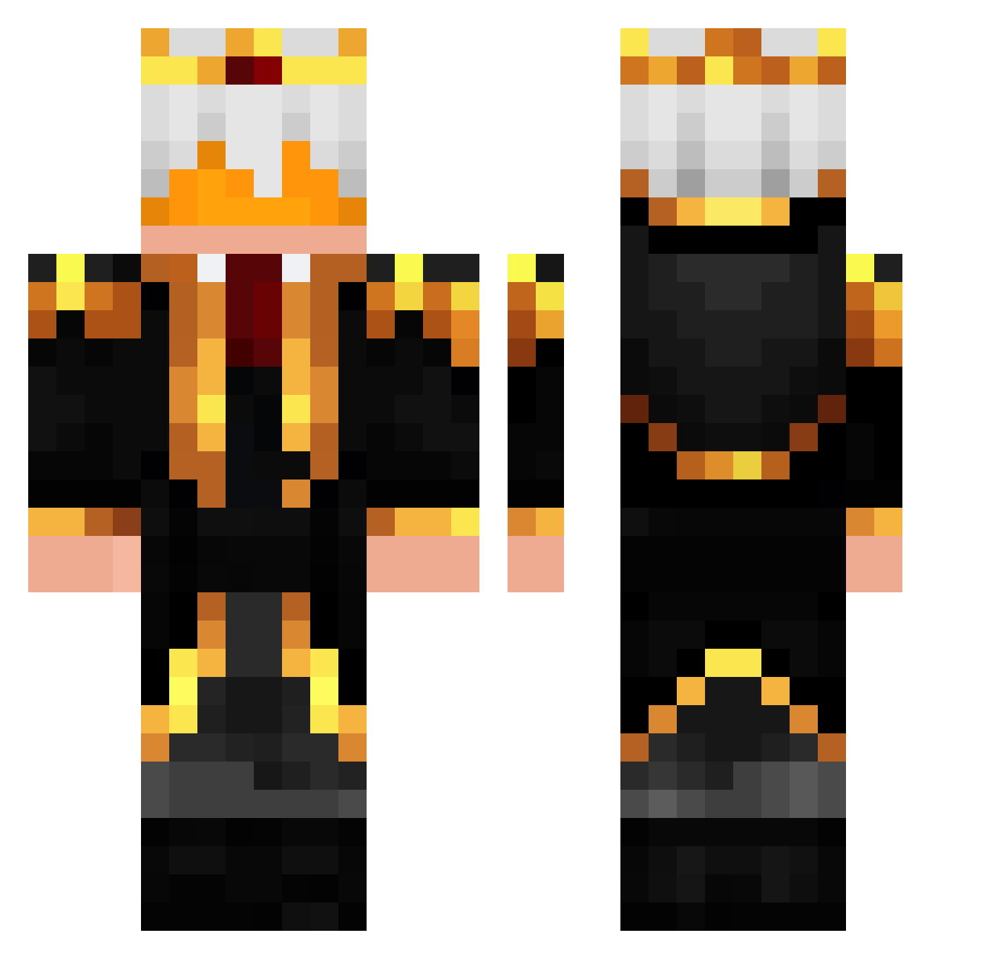 NaEz0 Minecraft skin, front and back view