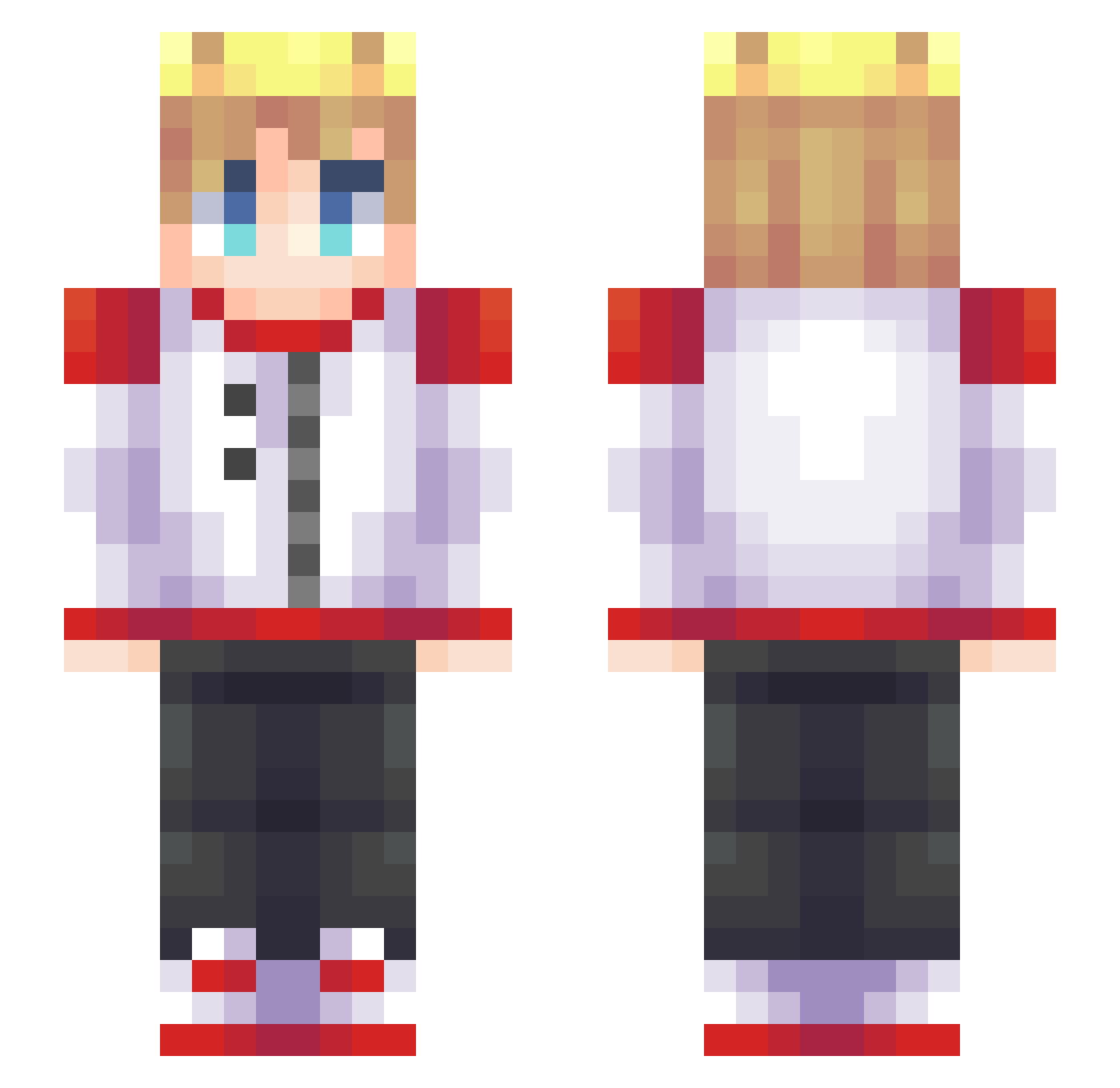 mako_x Minecraft skin, front and back view