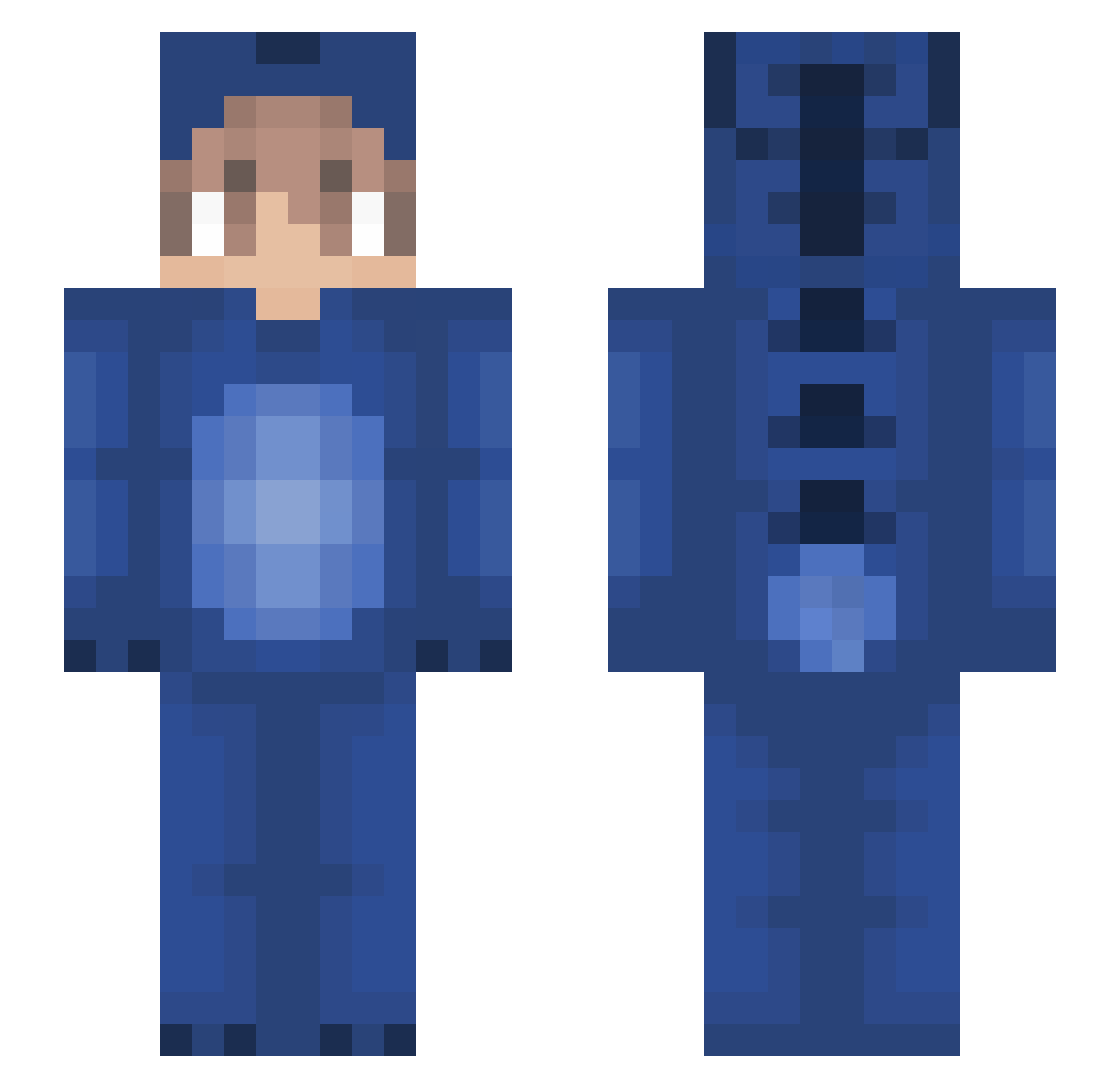 comfizuki Minecraft skin, front and back view