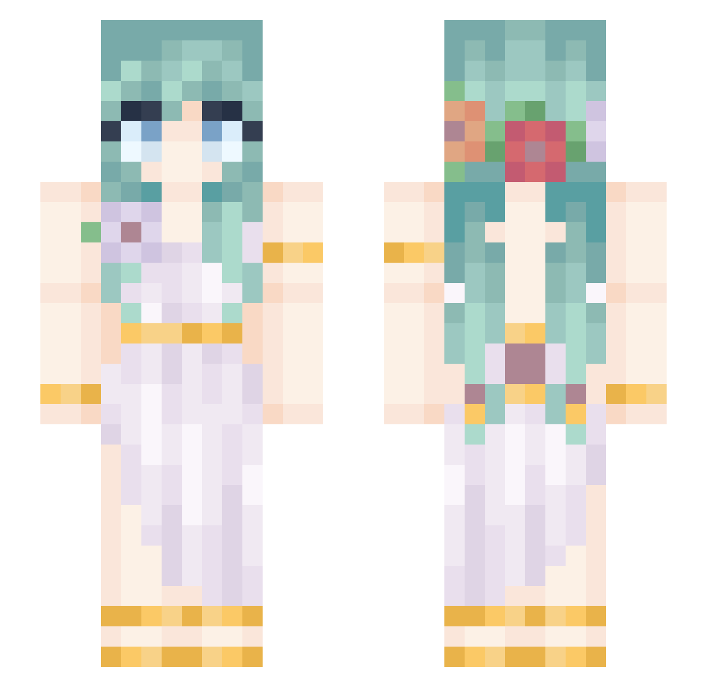 Verallium Minecraft skin, front and back view