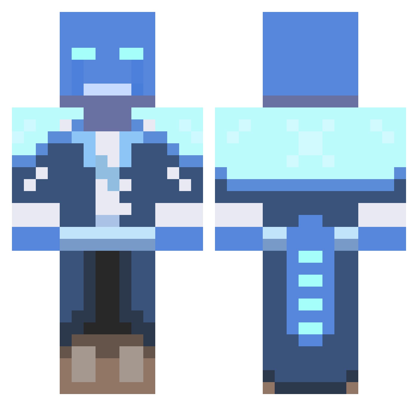 Ceniken Minecraft skin, front and back view