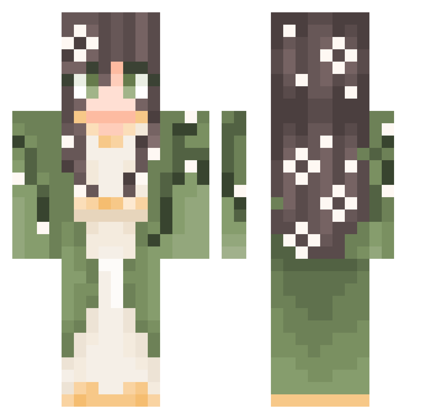 MorkDagser Minecraft skin, front and back view