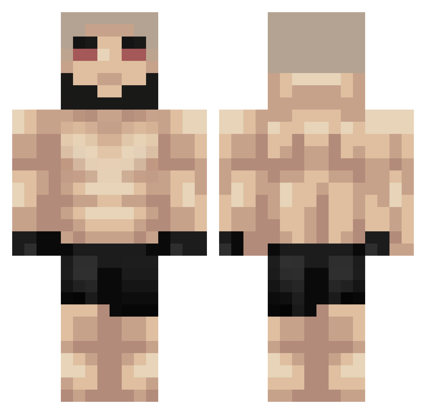 MichaeJohnsonUFC Minecraft skin, front and back view