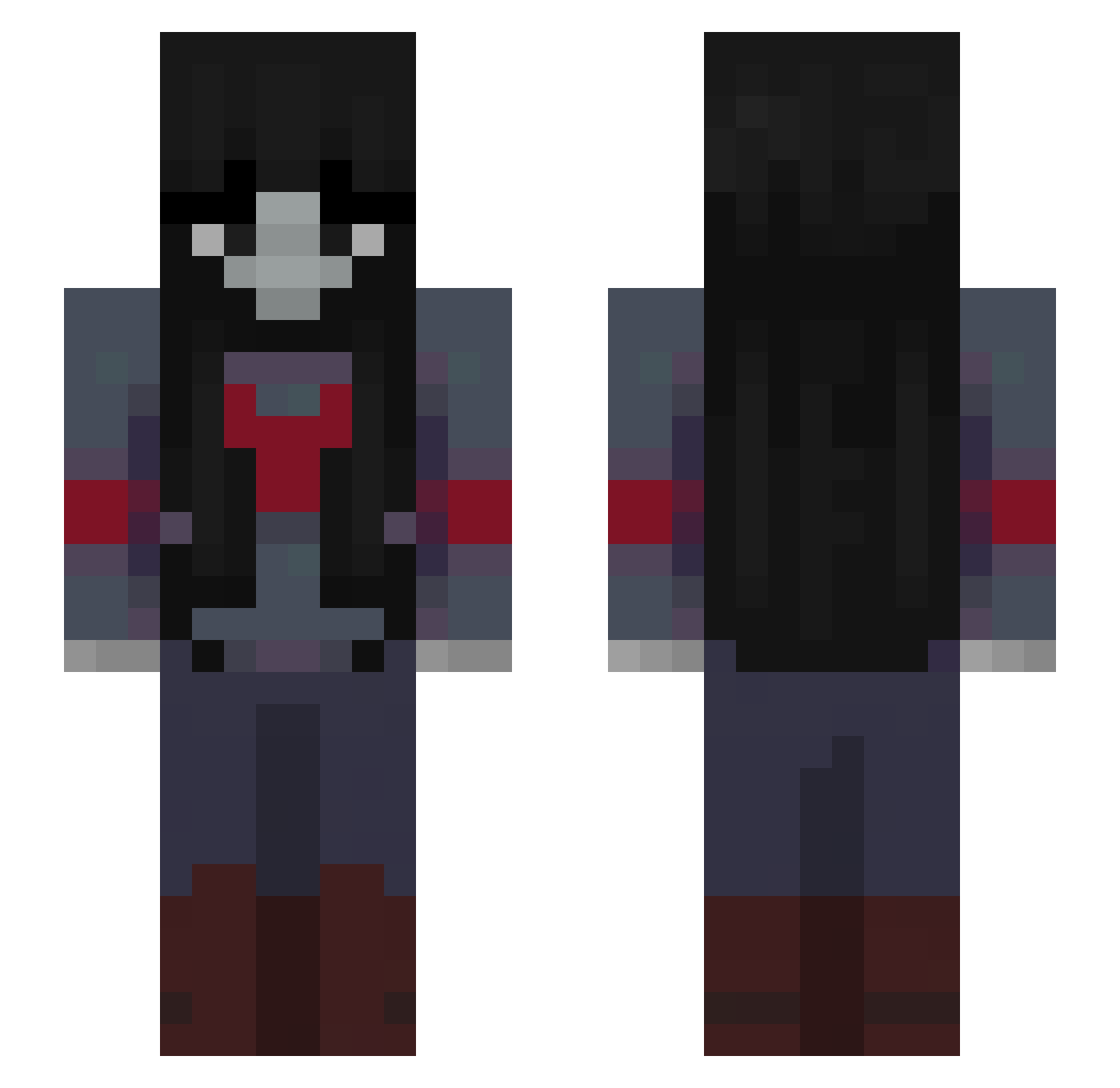 kistful Minecraft skin, front and back view