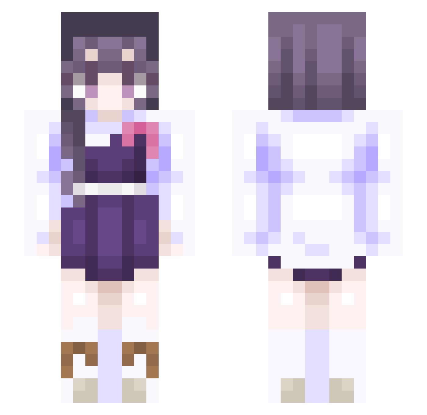 _Lillianna Minecraft skin, front and back view