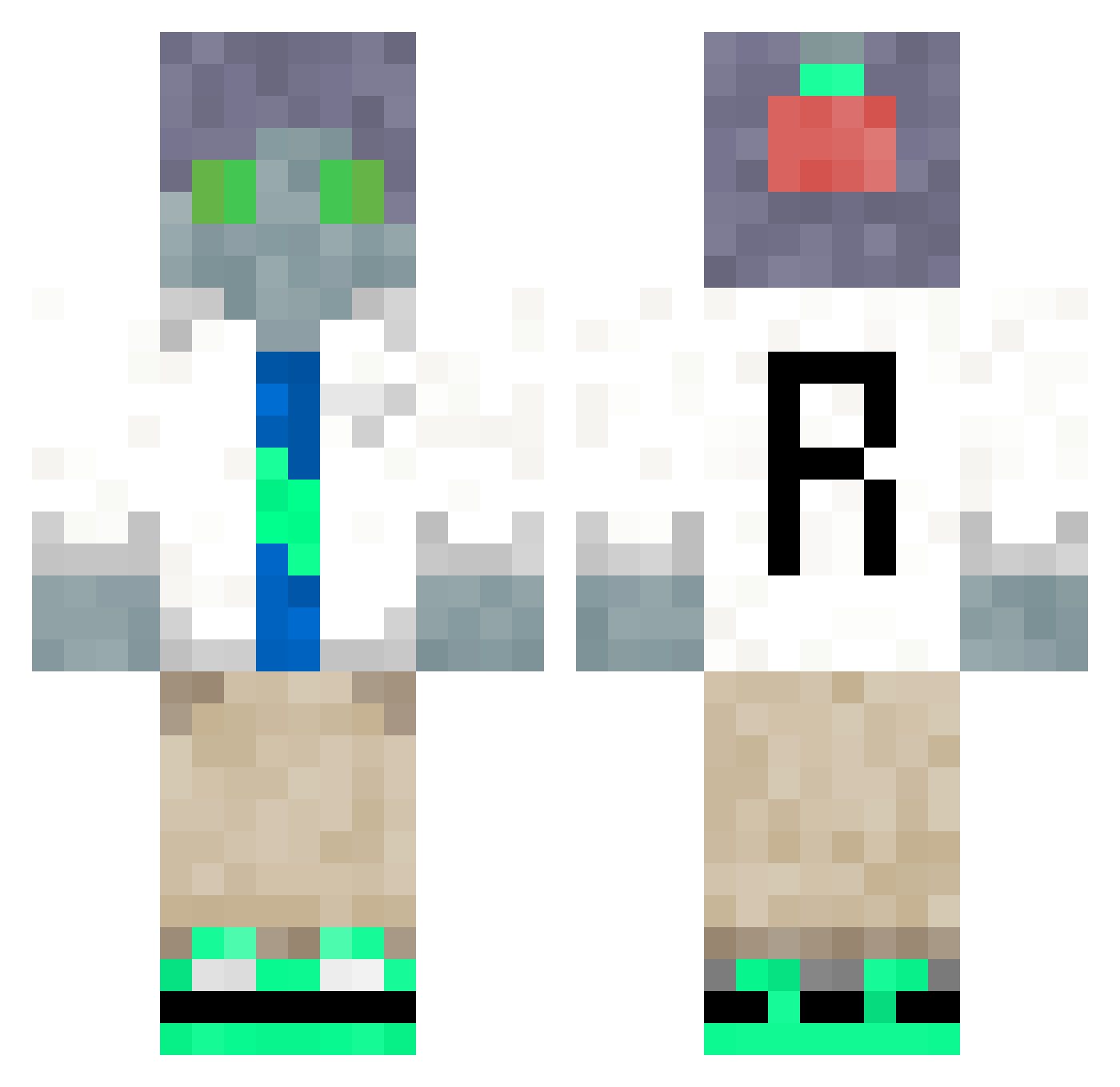 R23ONE Minecraft skin, front and back view