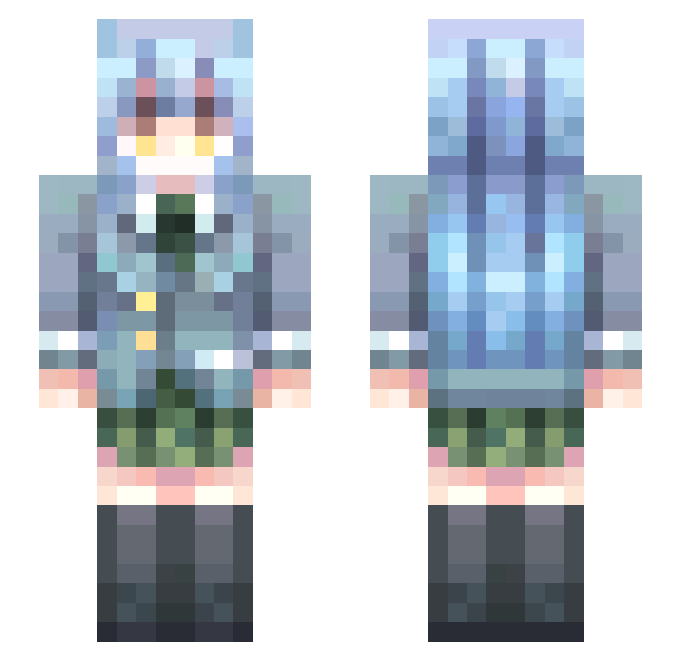 rinarainy Minecraft skin, front and back view