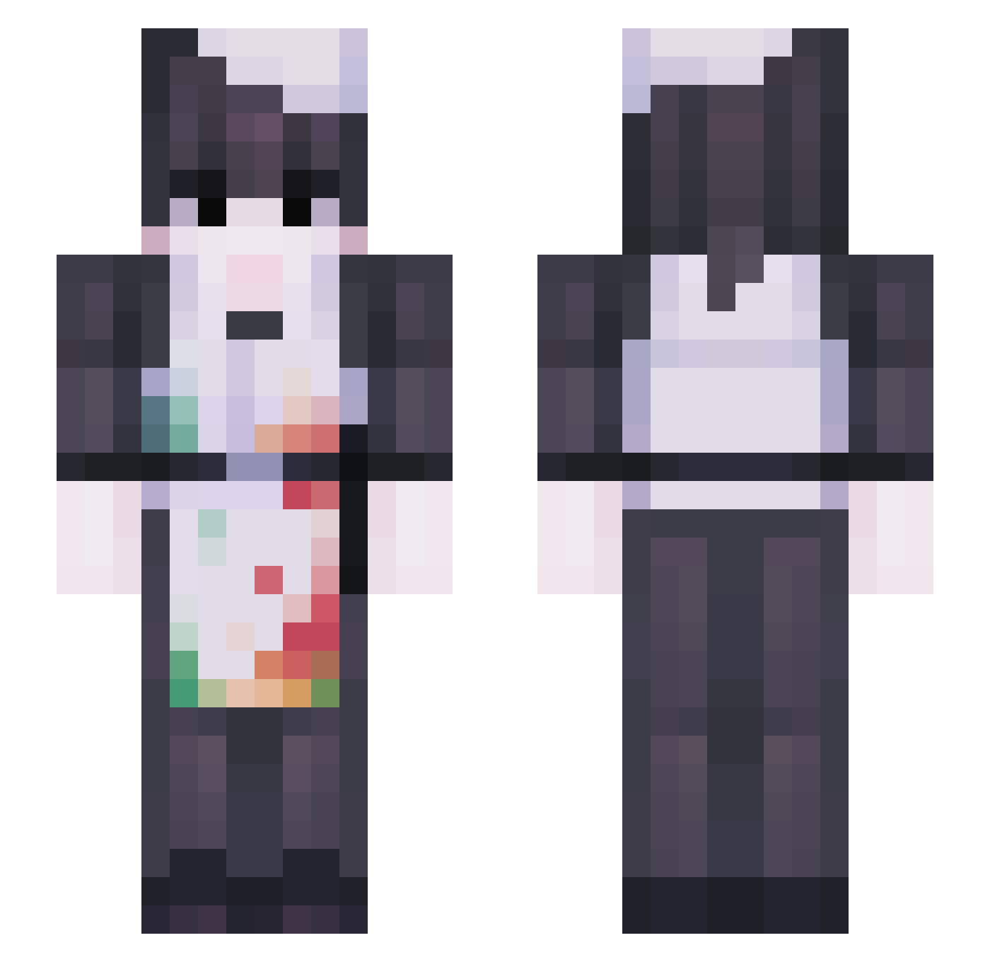 uwusnylukasz Minecraft skin, front and back view