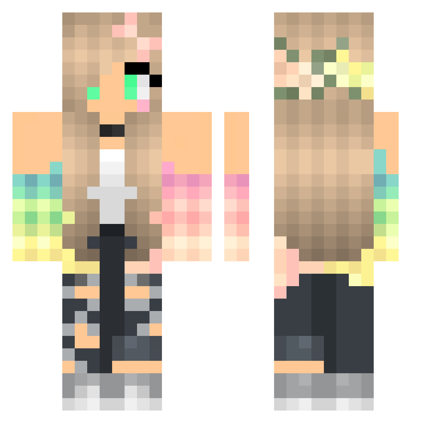 Naschkatze5182 Minecraft skin, front and back view
