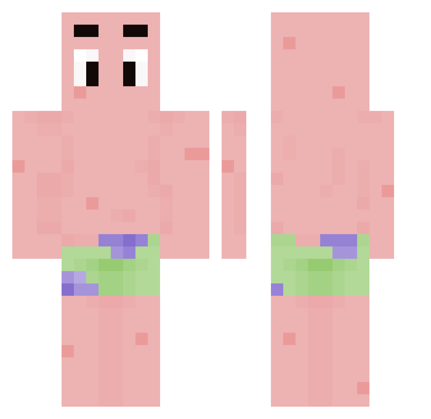 PoofyCake Minecraft skin, front and back view