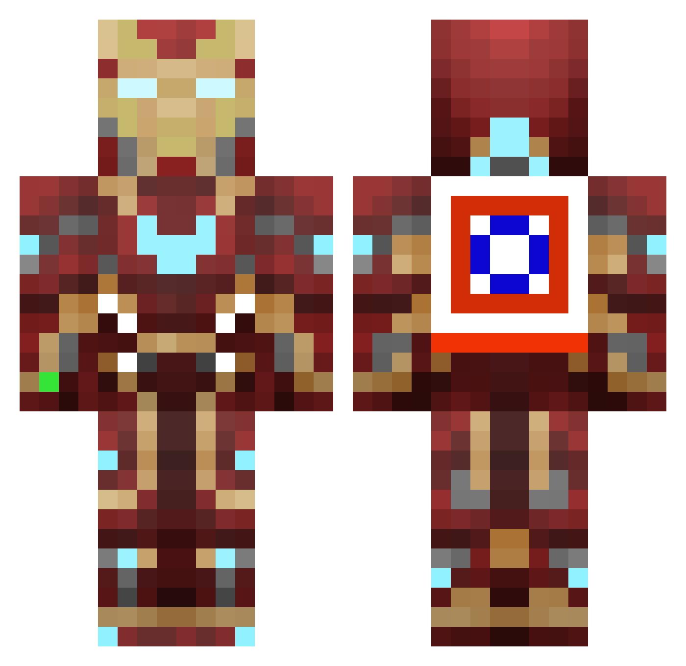 dlxodbs Minecraft skin, front and back view