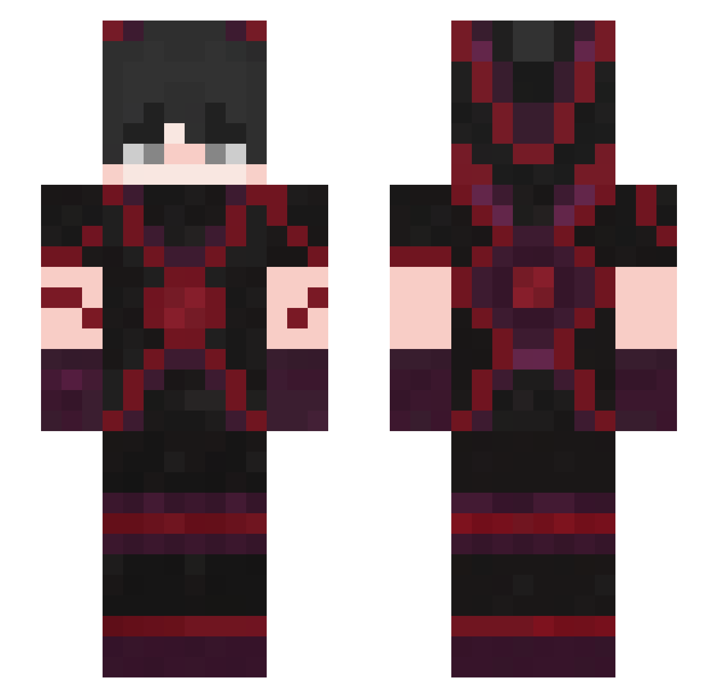 suelhty Minecraft skin, front and back view