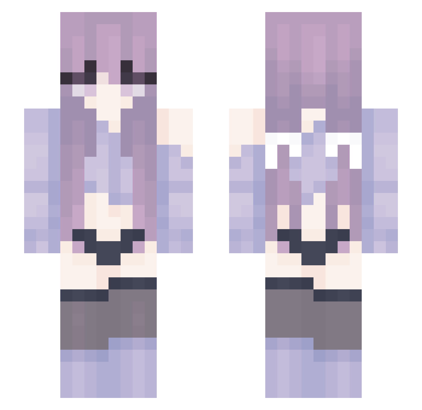 CatWithoutBoat Minecraft skin, front and back view