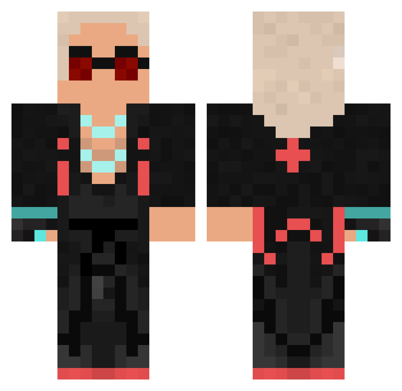 ArmaanyS Minecraft skin, front and back view