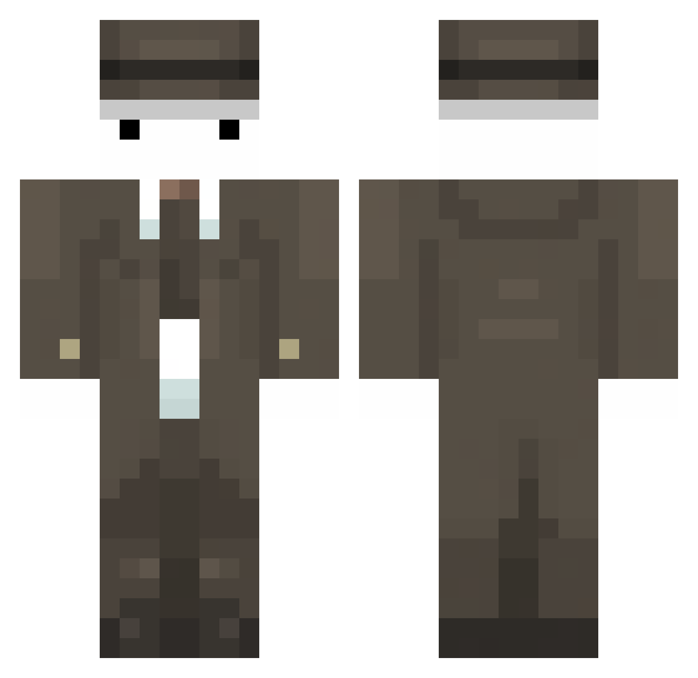 Crewette_PL Minecraft skin, front and back view